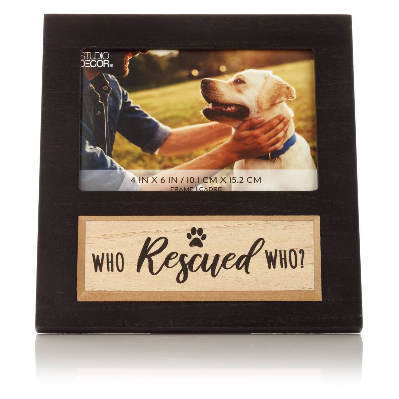 Black Who Rescued Who 6&#x22; x 4&#x22; Frame by Studio D&#xE9;cor&#xAE;